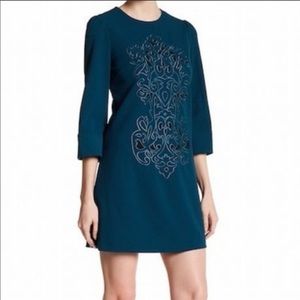 Cynthia Steffe embroidered cutout sheath dress